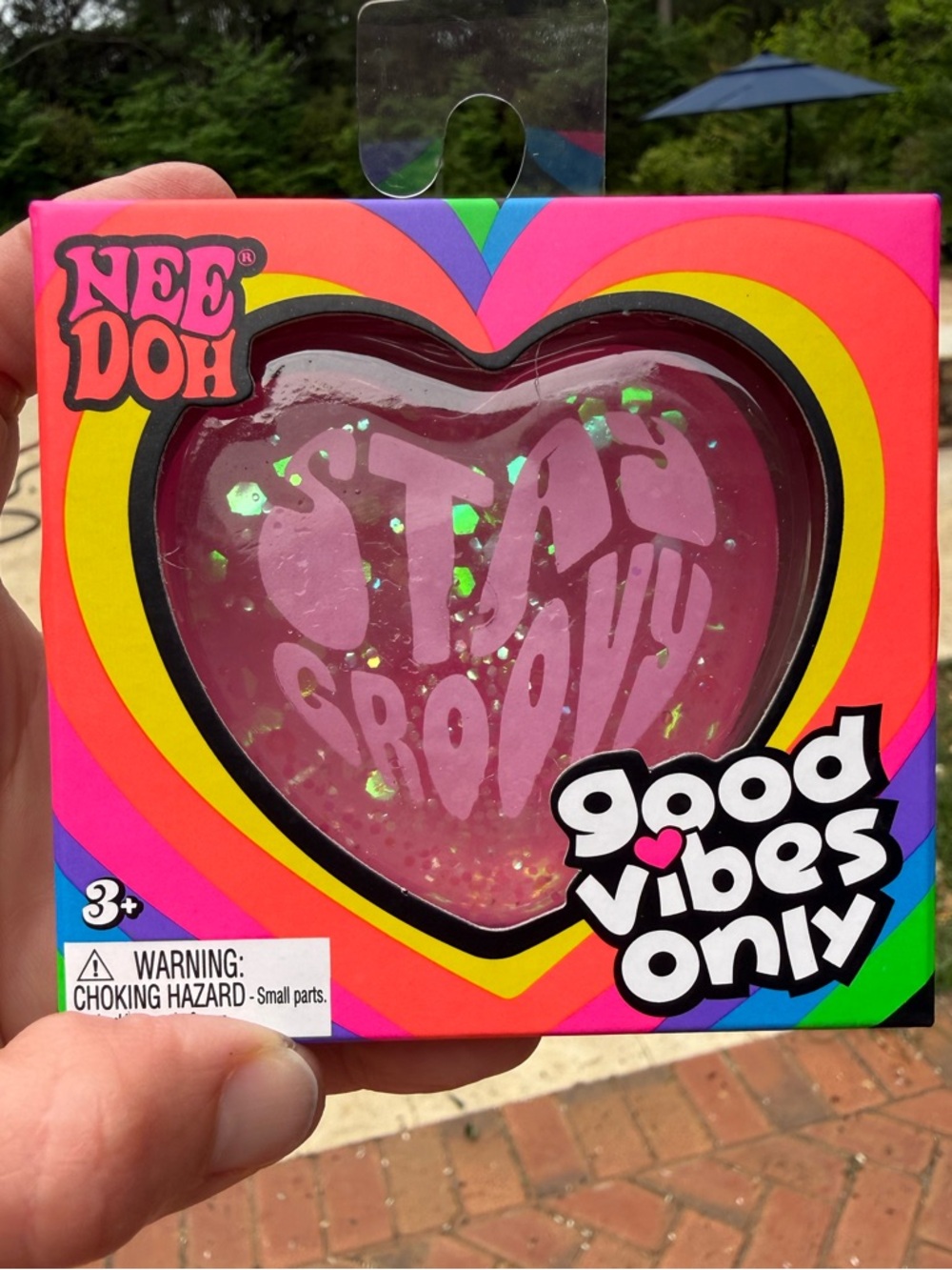 NeeDoh Good Vibes Only Heart Squishy Putty - Pink